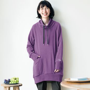 frauglatt | ｆｇパーカー風ハイネック裏起毛チュニック