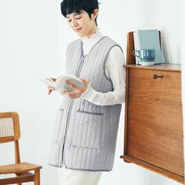 frauglatt | 裏フリースであったか軽やかキルトロングベスト
