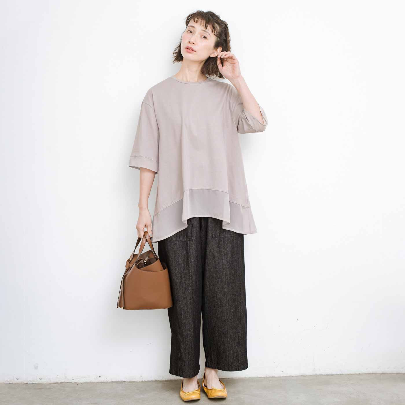 frauglatt［フラウグラット］|フラウグラット 汗に負けない♪ シフォンで軽やか ひらりすそ映えロングトップス〈汗じみ対策〉の会