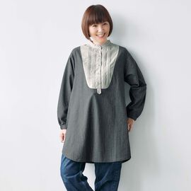 frauglatt | 大人の女史会×frauglattレフ板チュニック〈艶グレー〉