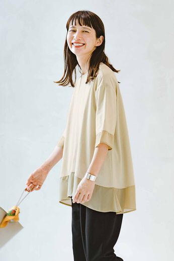 frauglatt［フラウグラット］ | 軽やかシフォンひらりすそ映えロングトップス