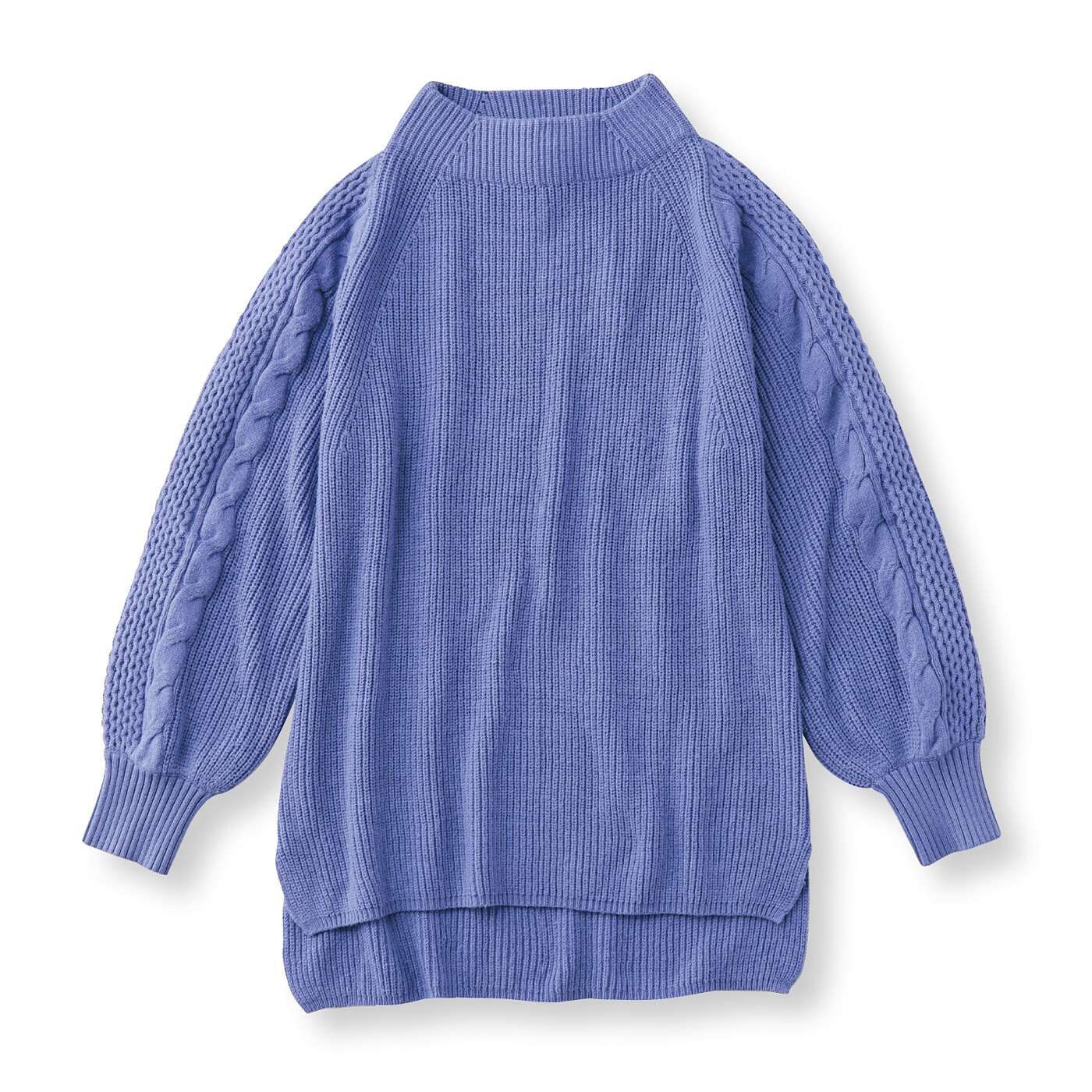 frauglatt|フラウグラット　編み柄ですっきり見え やさしいカラーのふわもっちり ぷっくり袖ニットの会|〈ラベンダーブルー〉