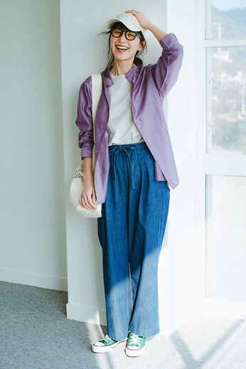 frauglatt | 綿100％の大人のゆる軽デニムパンツ