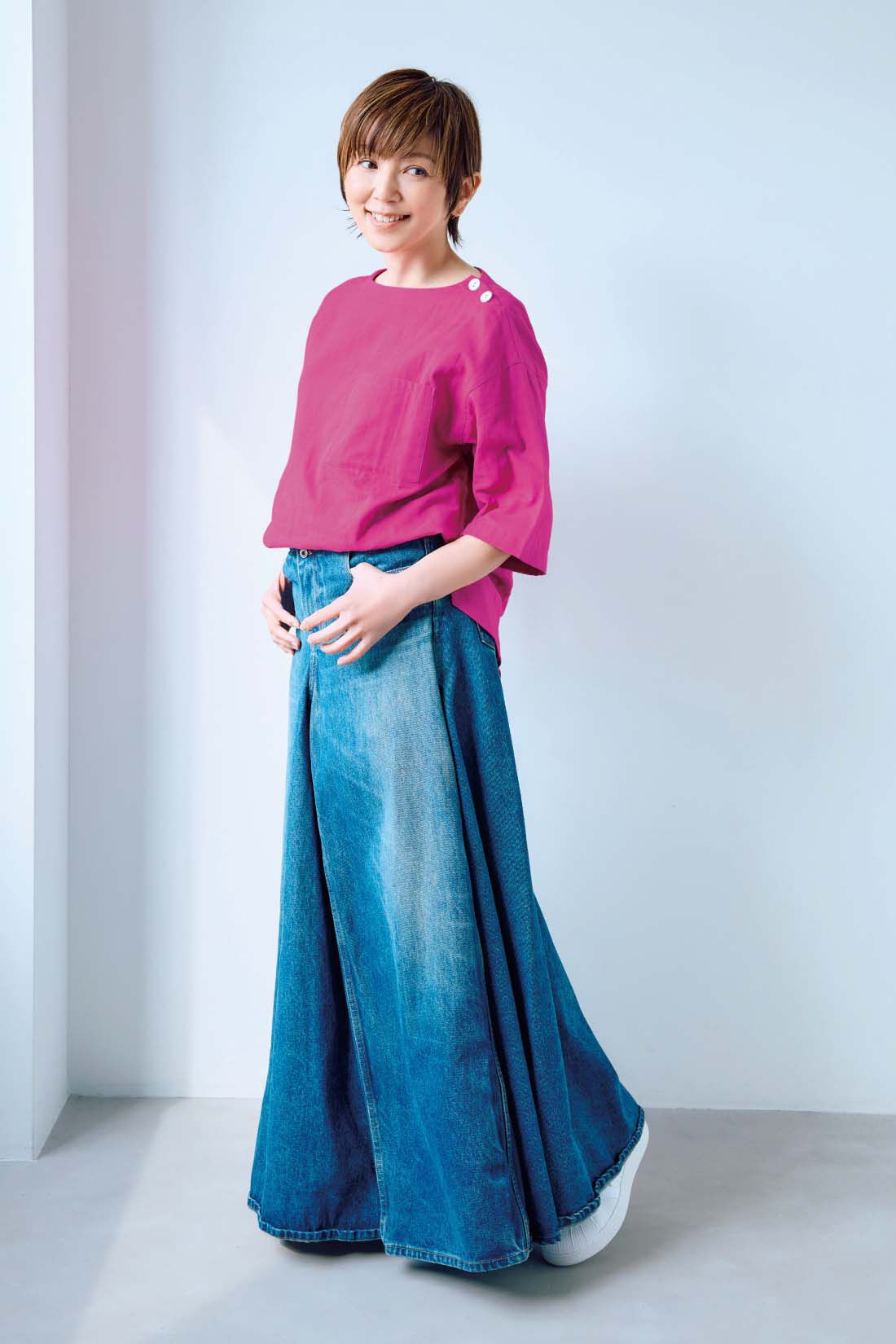 frauglatt［フラウグラット］|【6月分以降お届け】大人の女史会×frauglatt　ほどよい抜け感で自信をまとう 華奢（きゃしゃ）見えダブルガーゼトップス|〈マチュアローズ〉