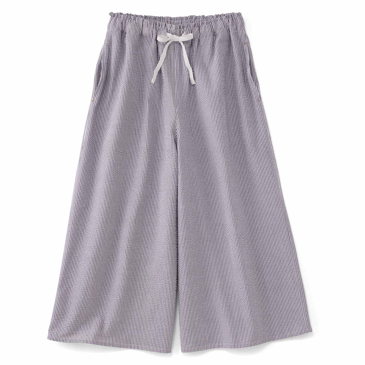 frauglatt［フラウグラット］|フラウグラット さらぽこサッカーストライプが涼やか♪ スカート気分のキュロットパンツの会|〈ブラウン〉