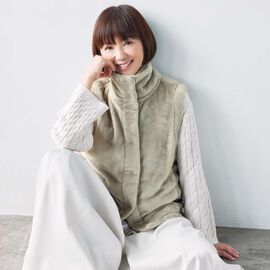 frauglatt | 大人の女史会×frauglattとろみボアベスト〈ベージュ〉