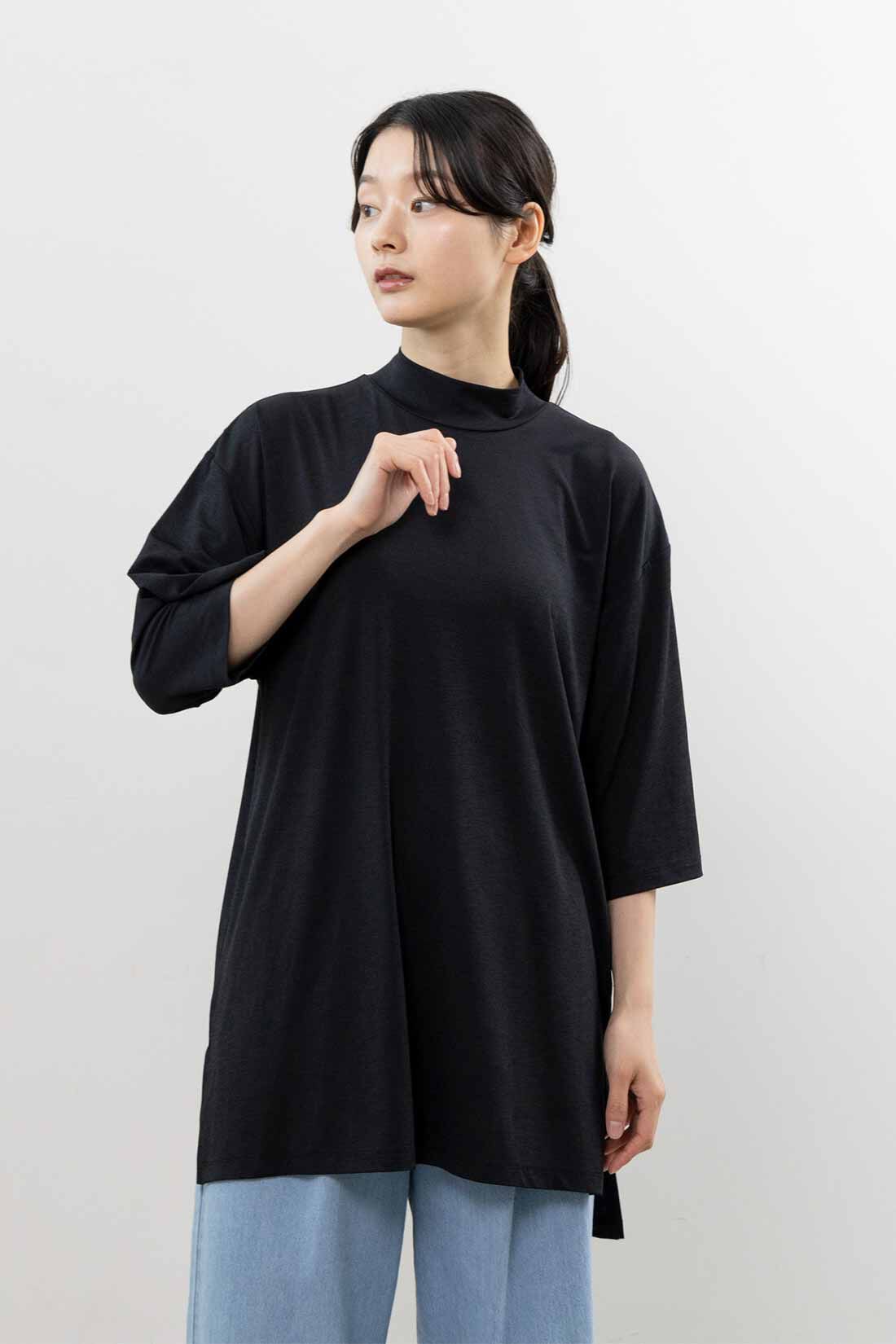 frauglatt［フラウグラット］|フラウグラット　すっぽり隠して伸びやからくちん♪ ハイネックカットソーチュニック〈UV対策/吸水速乾〉の会|ぐーんと伸びやかで動きやすい。