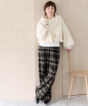 frauglatt | 大人の女史会×frauglattすそダブル風仕上げ美脚チェックパンツ