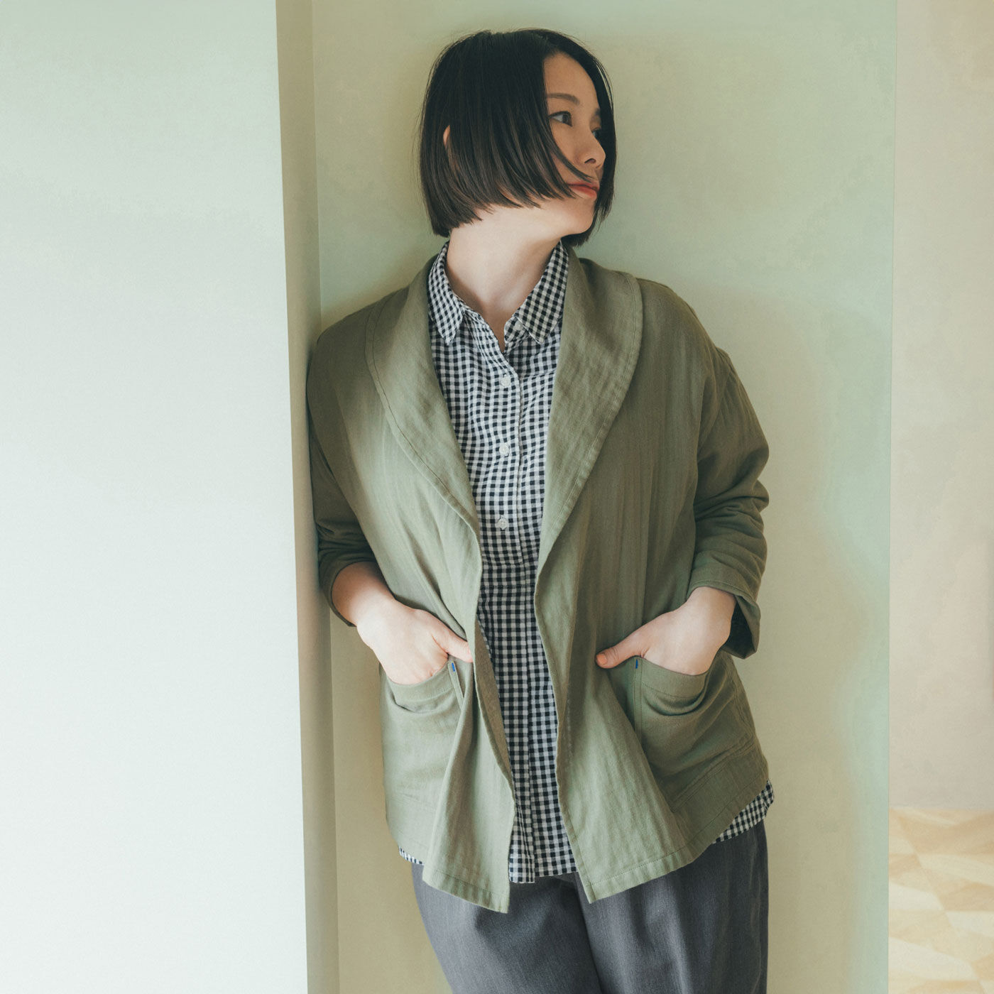 frauglatt［フラウグラット］|フラウグラット　コットン100％でふんわり心地いい♪　かるキレイーノダブルガーゼ　ジャケット風カーディガン〈UV対策〉の会