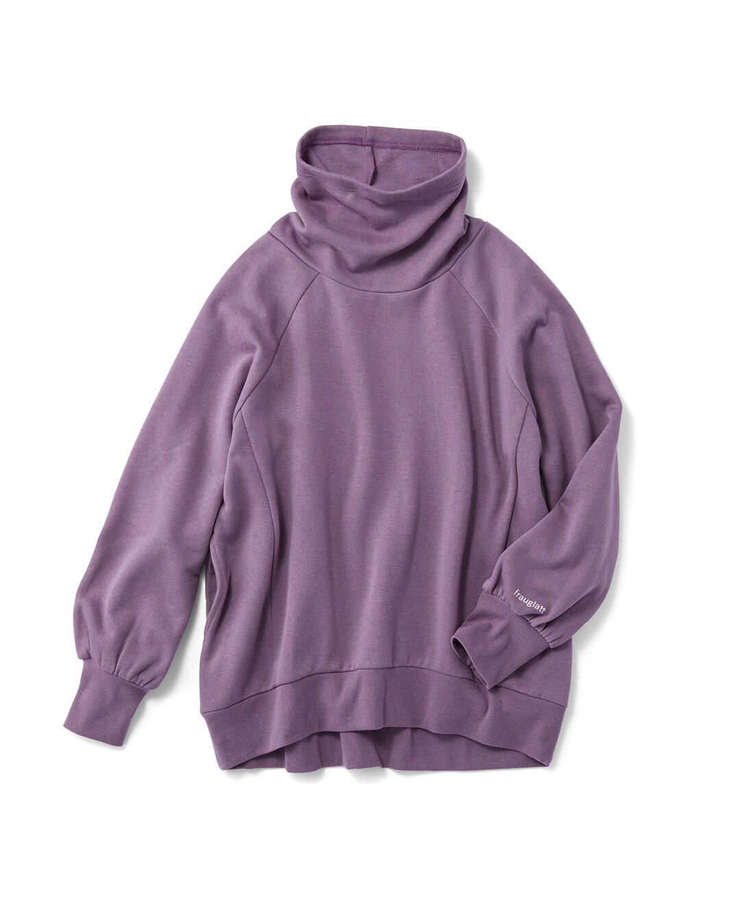 frauglatt|フラウグラット たゆんとハイネックで首もとあったか かるホカ裏起毛ポケット付きトップスの会|〈ラベンダー〉