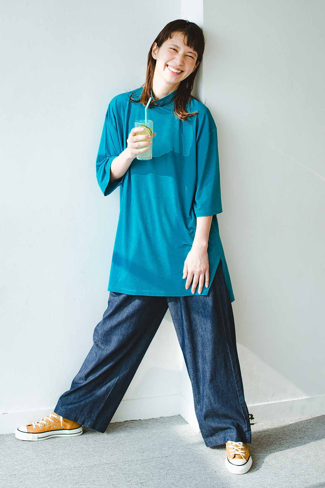 frauglatt［フラウグラット］|ハイネックカットソーチュニックとハイネックカットソーチュニックのコーディネート