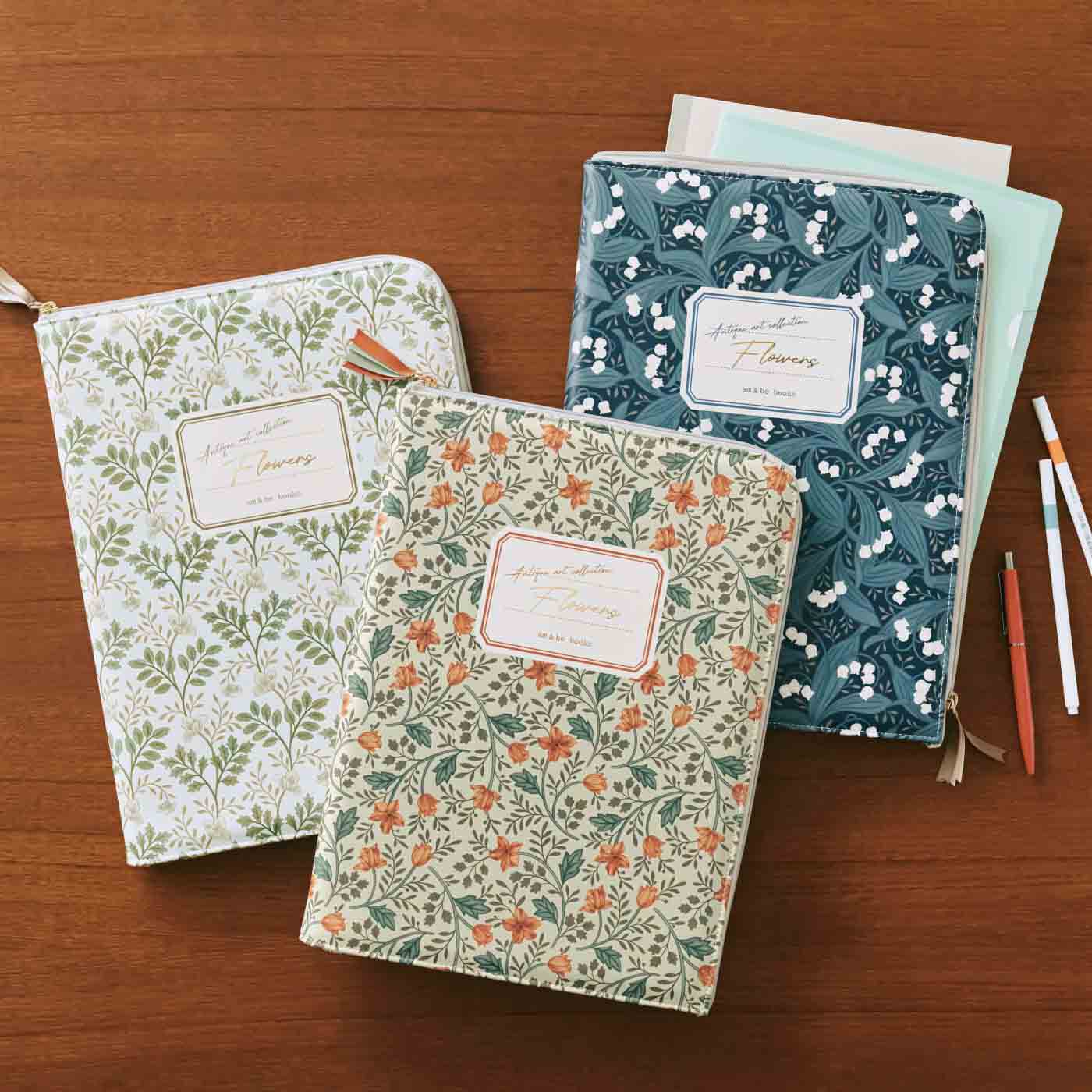 am＆be［アンビィ］|am＆be　アンティークフラワー 集めるほどに華やか アートブックみたいな A4ファイルポーチの会