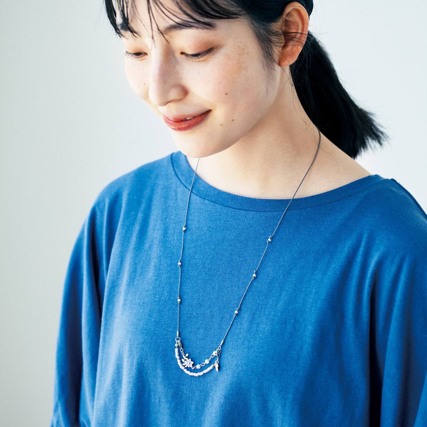 ａｍ＆ｂｅ　花言葉をたずさえる　天然石とコットンひもの3-WAYアクセサリーの会|ネックレス
