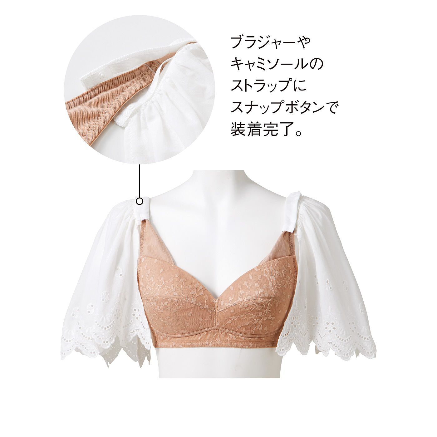 am＆be［アンビィ］|ａｍ＆ｂｅ　ノースリーブが袖付きに変身！　手持ちの服が見違える　冷房対策にもなる付け袖〈白〉の会
