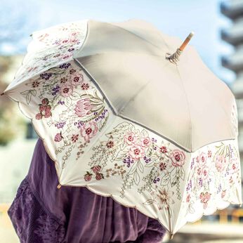 am&be | 【大物配送】花束みたいな 刺しゅう日傘