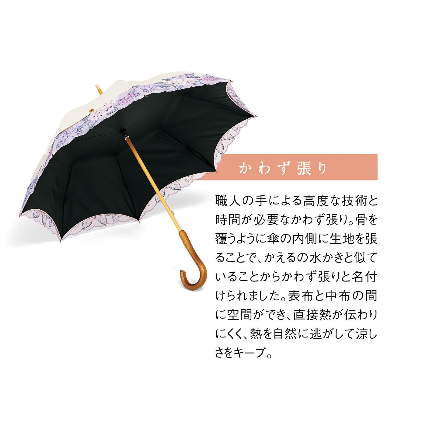am&be|ａｍ＆ｂｅ　花束みたいな刺しゅう日傘〈紫陽花〉