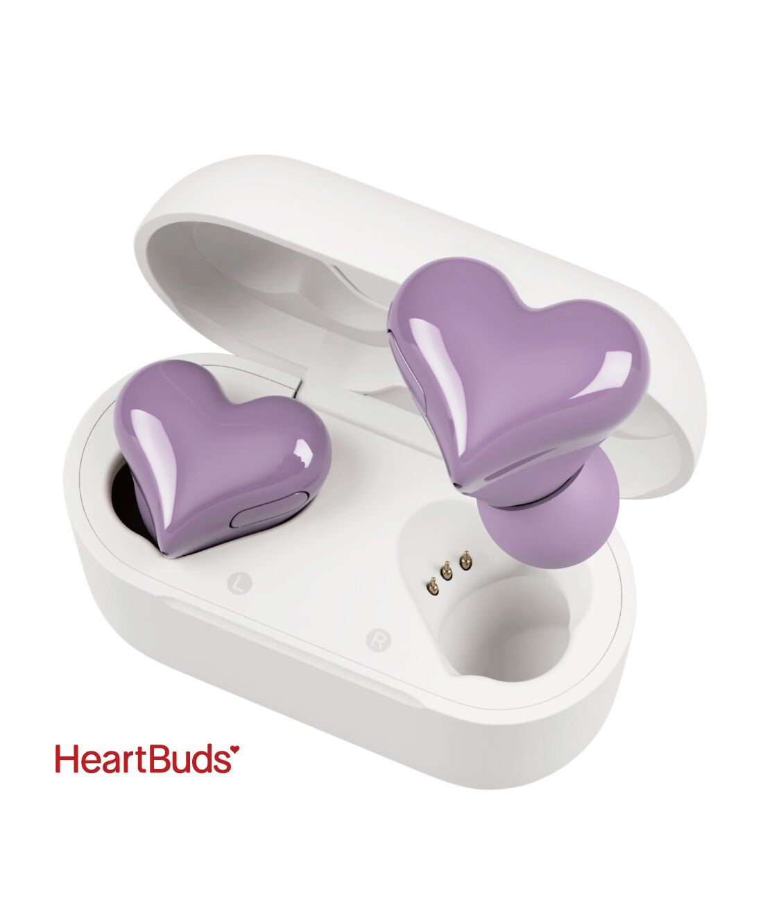 OSYAIRO|ケースカバー付き　ハート彩るモーヴなイヤホンHeartBuds〈パープル〉