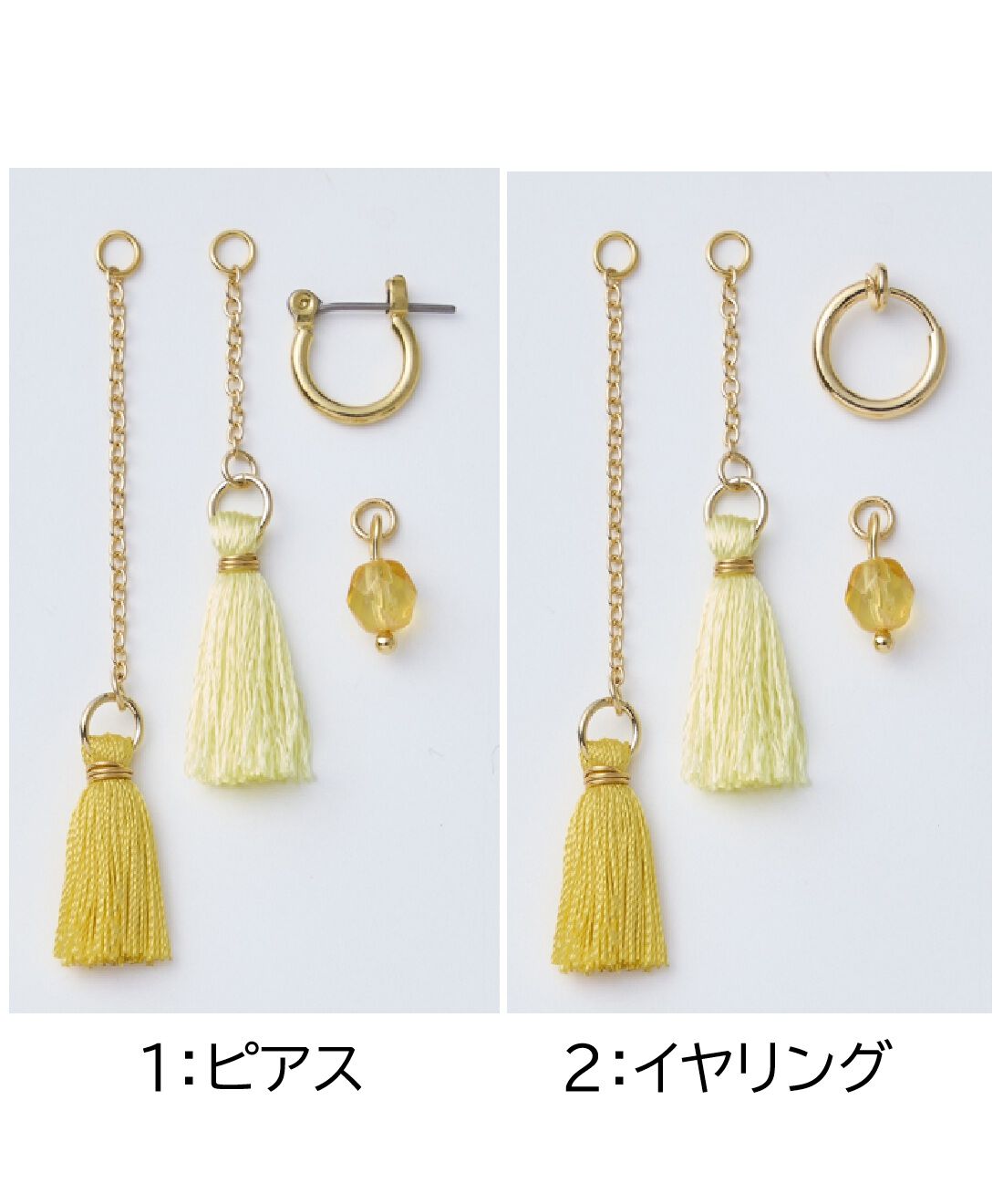 OSYAIRO|OSYAIRO 京都西陣の糸で作ったタッセルイヤアクセ〈紫＆藤〉