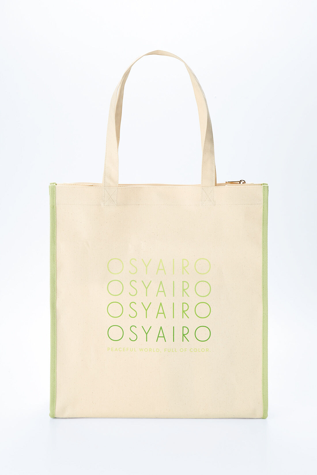 OSYAIRO|OSYAIRO　自立して便利！ うちわポケット付き ロゴトートバッグ〈グリーン〉