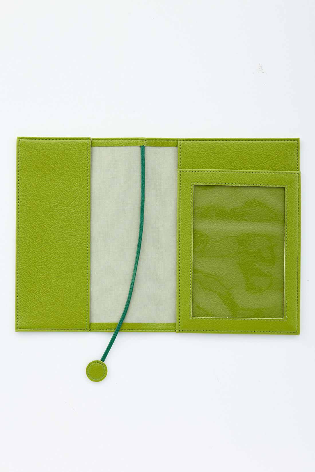 OSYAIRO|OSYAIRO　フォトポケット付き文庫本＆手帳カバー〈緑〉|内側も推し色で、配色ひものしおり付き。フォトポケットには写真やアクスタなど、お気に入りの推しを入れてください。