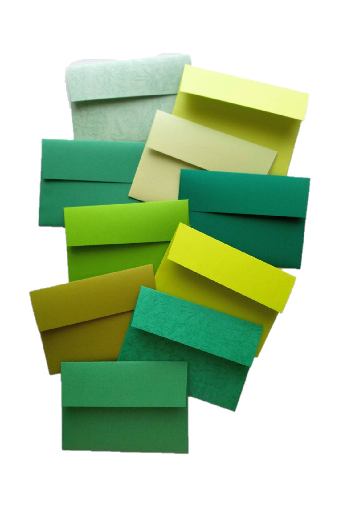 OSYAIRO|OSYAIRO 紙の専門商社竹尾が選ぶ　色を楽しむ紙セットの会〈緑〉|封筒を手づくりする楽しみも！