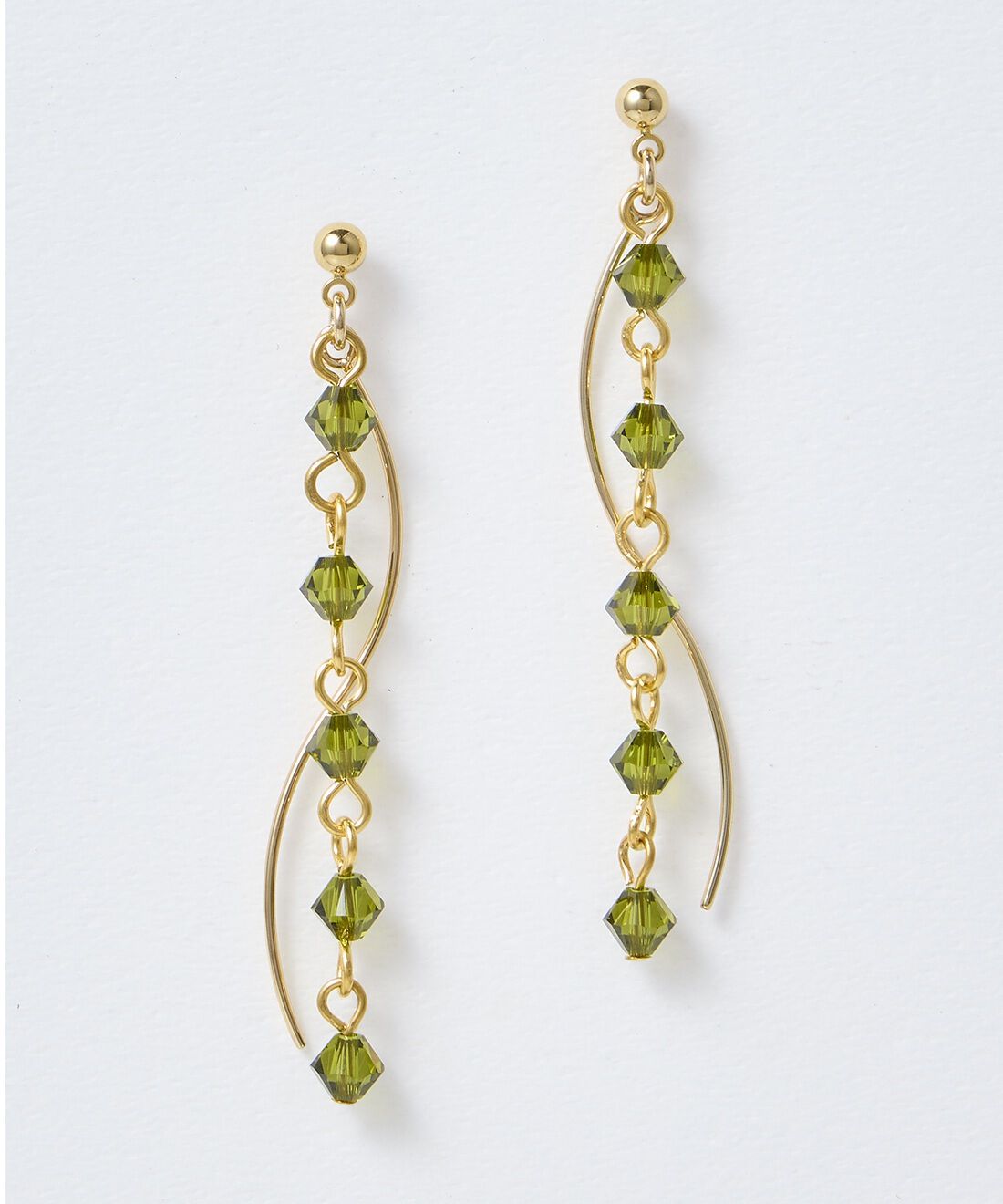 OSYAIRO|OSYAIRO 5連クリスタルガラスのイヤアクセ〈グリーン〉