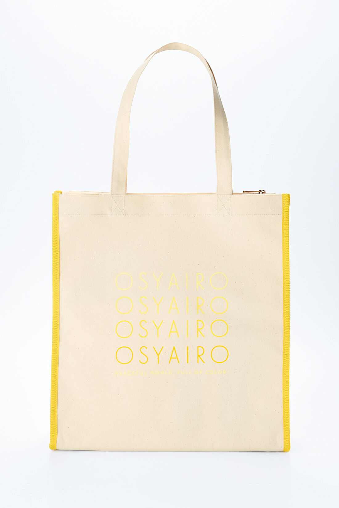 OSYAIRO|OSYAIRO　自立して便利！ うちわポケット付き ロゴトートバッグ〈イエロー〉