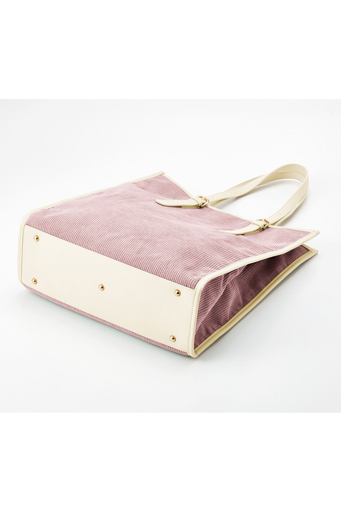 OSYAIRO|OSYAIRO　ジャンボうちわが入るコーデュロイトートバッグ〈ピンク〉|底びょう付きなので床置きも気になりません。