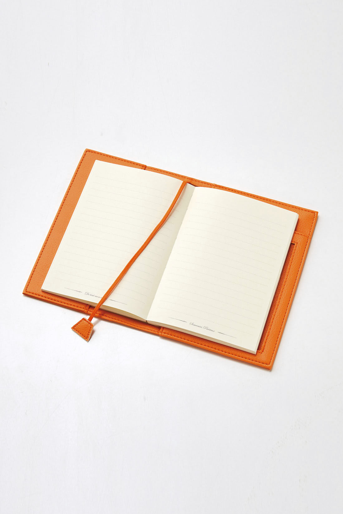 OSYAIRO|OSYAIRO　フォトポケット付き文庫本＆手帳カバー〈橙〉|中身をセットするとこんな感じです。文庫本も手帳もおまかせ！