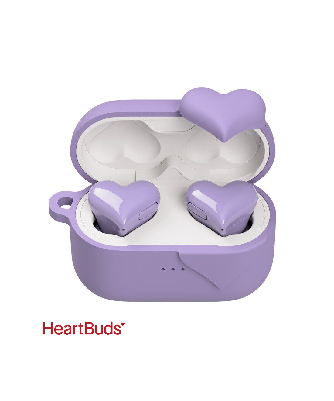OSYAIRO|ケースカバー付き　ハート彩るモーヴなイヤホンHeartBuds〈パープル〉|専用カバーをイヤホンケースにすぽっとかぶせてシールで固定するだけ。パープルのイヤホンケースに変身です。