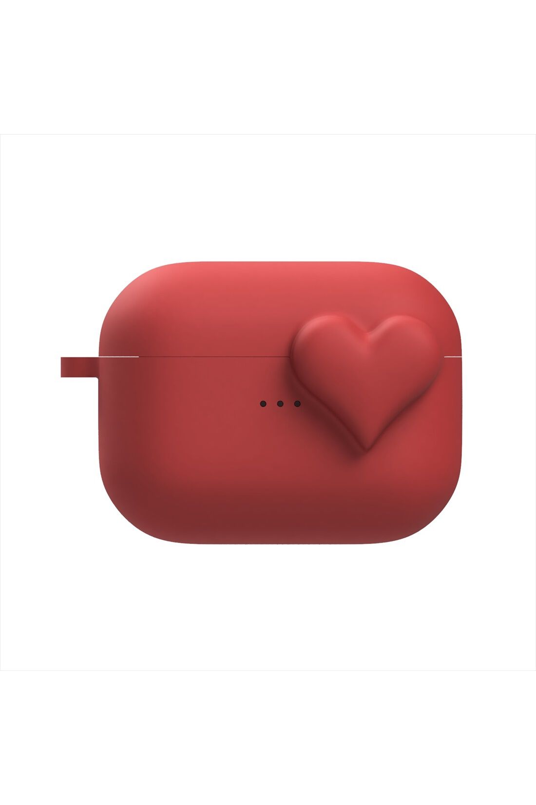 OSYAIRO|ケースカバー付き　ハートときめく真っ赤なイヤホンHeartBuds〈レッド〉|〈front〉立体のハートが留め具になっています。