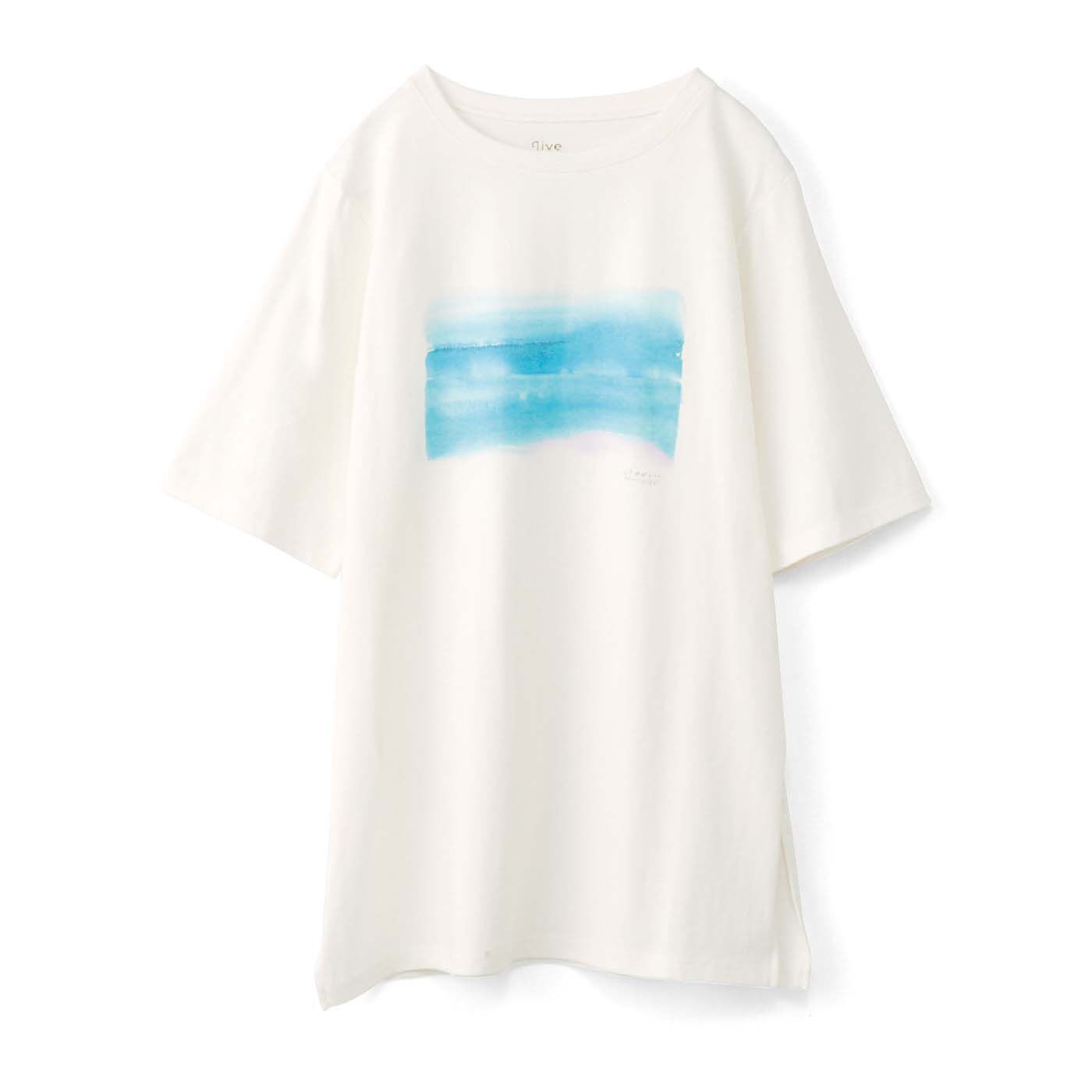 el:ment|Live love cottonプロジェクト　el:ment×Naomi Ito　平和を願う美しい彩り のびやかオーガニックコットン スリット入りロングTシャツの会|〈水辺〉