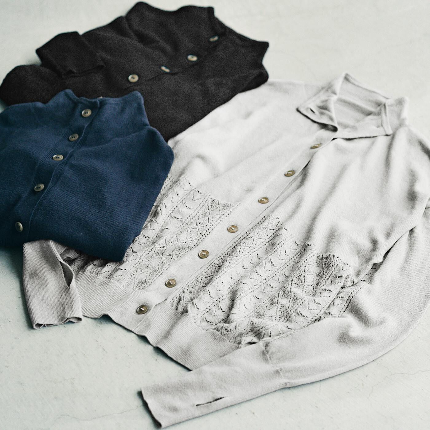 el:ment 透かし編みで風通る 部分UVカットのやわらかコットン100