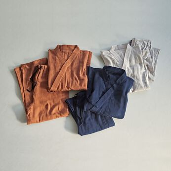 エルメント | ｅｌ綿１００％Ｗガーゼモダン作務衣ウェアセット