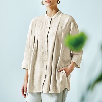 el:ment［エルメント］ | 染色してない生成り レーヨン麻の羽織シャツ