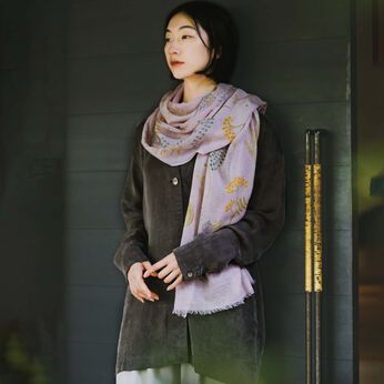 el:ment | el:ment×山本祐布子あたためハーブ柄ウールストール
