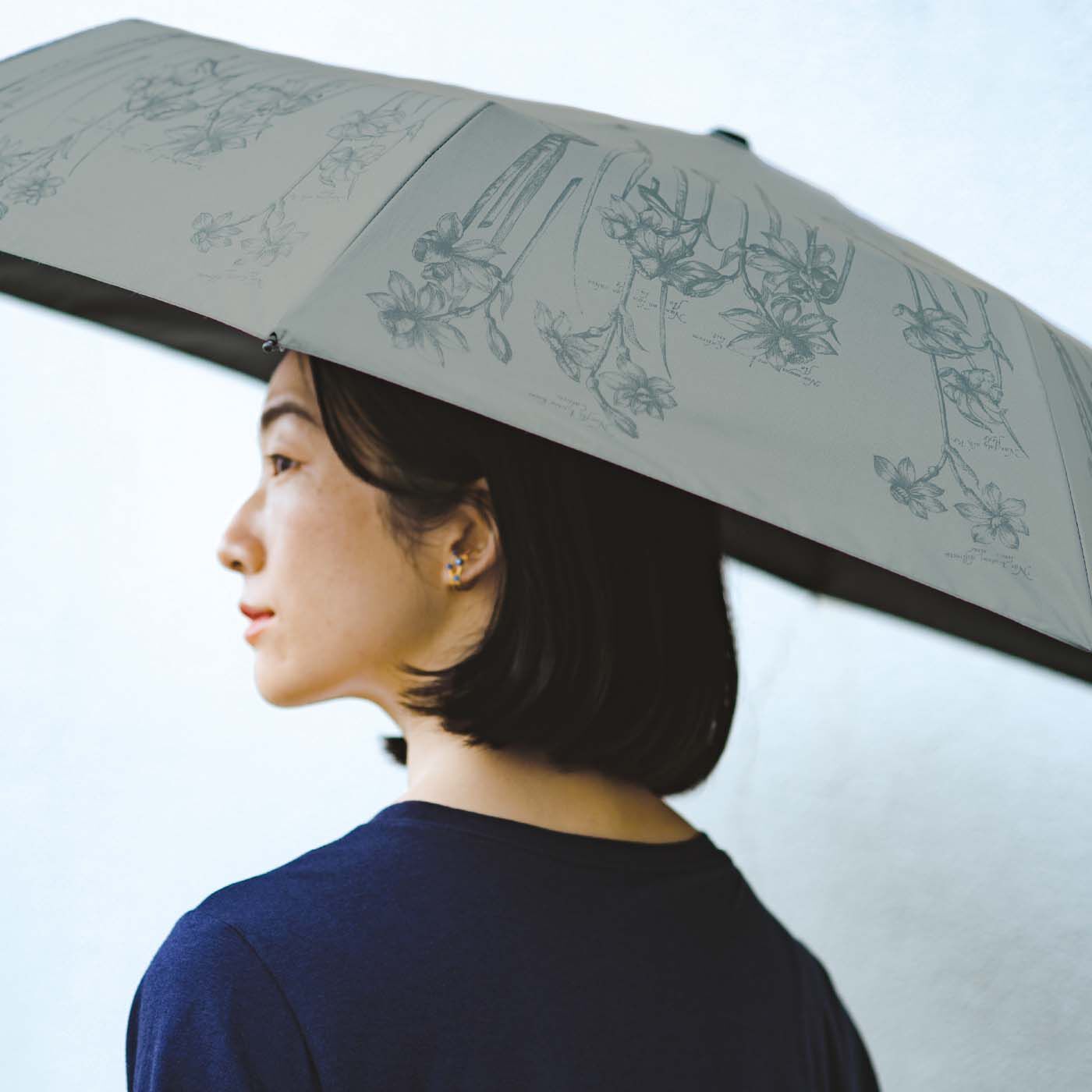 el:ment［エルメント］|el:ment　ヴィンテージ植物画が日常を華やぐ　UVカット晴雨兼用折りたたみ傘〈スイセン柄〉