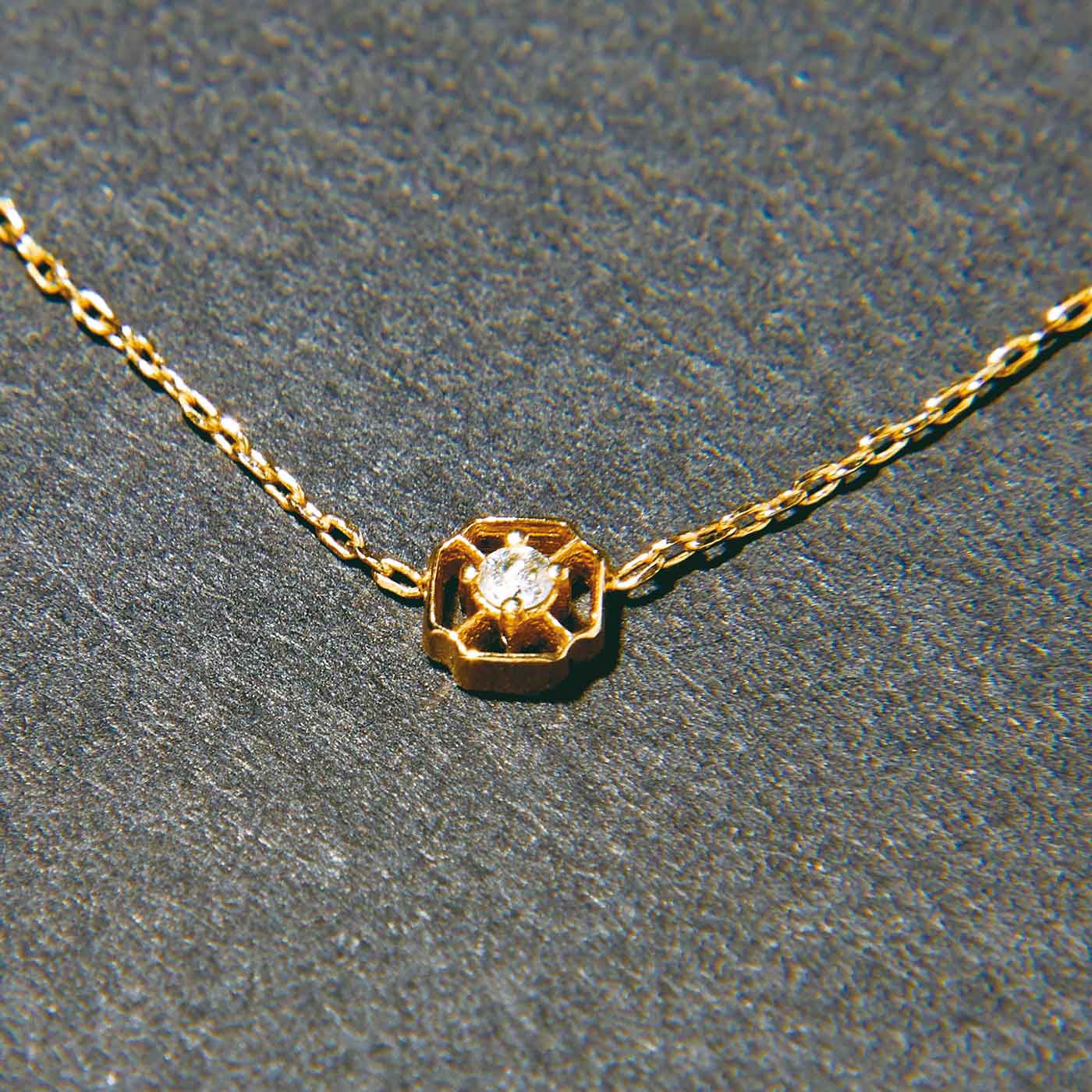 el:ment|el:ment　素の美しさを日常に ブラウンダイヤモンド2連ネックレス|ブラウンのダイヤモンドと八角形モチーフ。