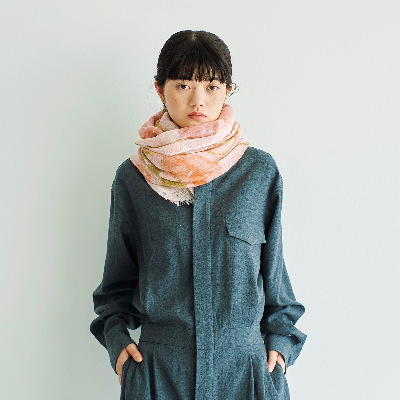 el:ment［エルメント］|el:ment×山本祐布子　植物モチーフを日常に紡ぐ 軽くてふんわり　肌当たりやさしいウール100%ロングストールの会