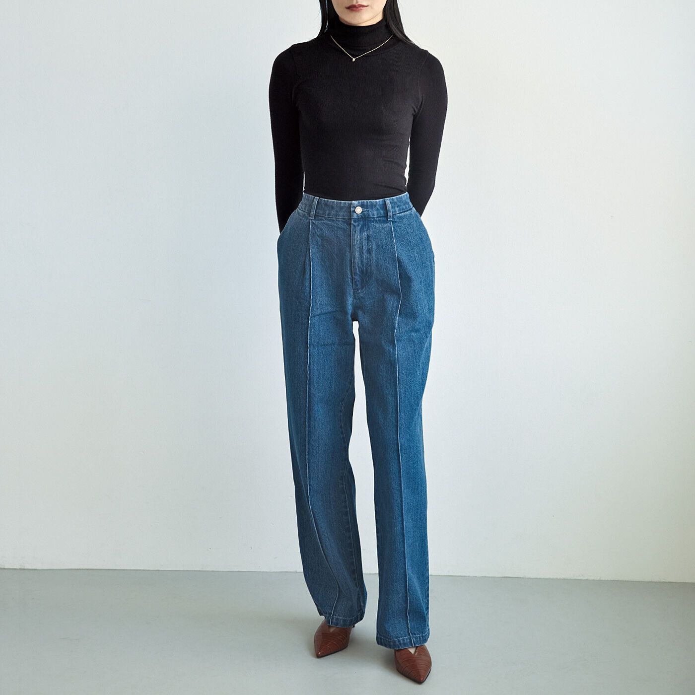 【リメイク品】フィッシャーマンデニム風コットンスラックス Amazon | [ロエベ] パンツ フィッシャーマン ターンアップ