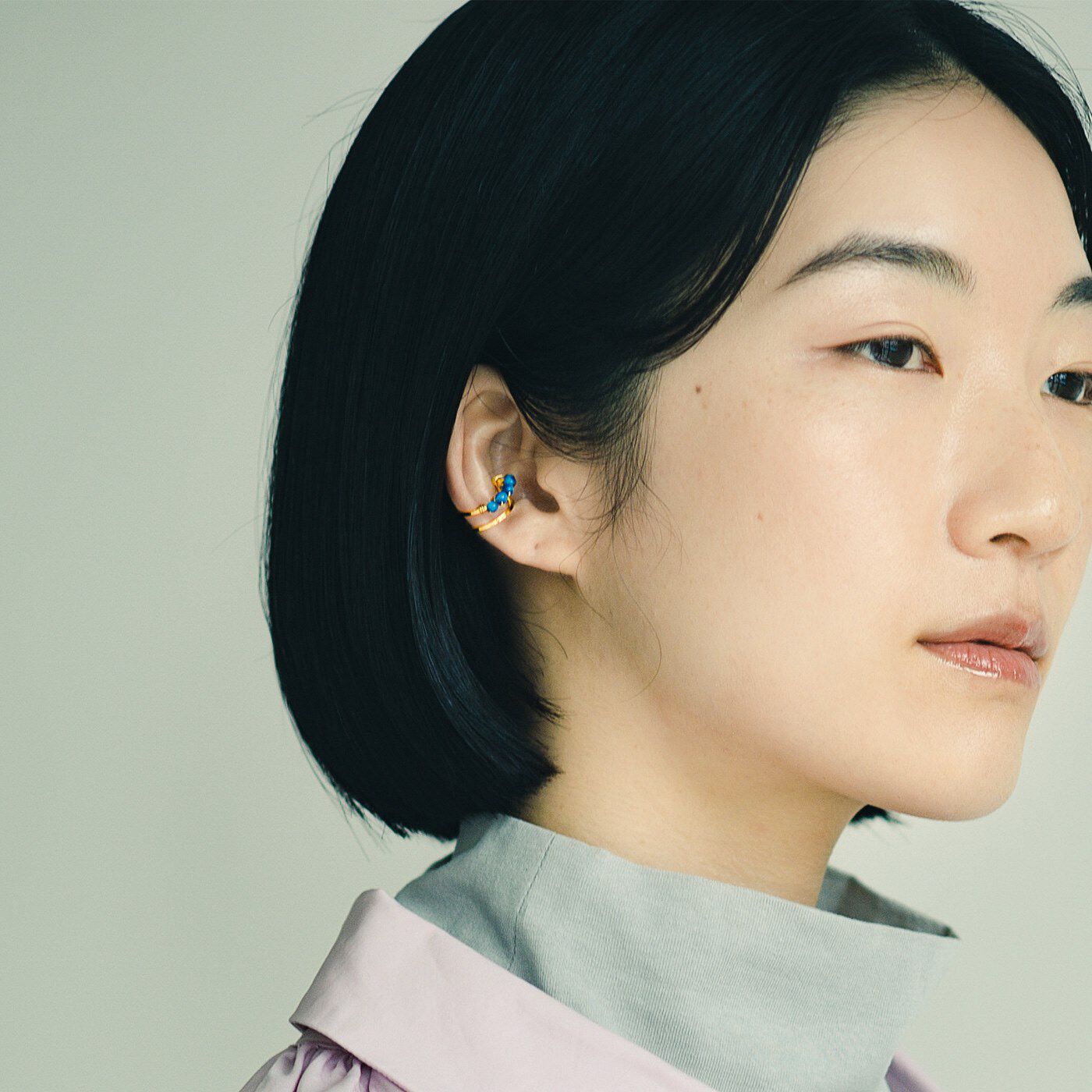 el:ment［エルメント］|el:ment　徳島・阿波藍を日常で愛（いと）おしむ　藍シェルの22金メッキイヤカフ〈片耳用〉の会