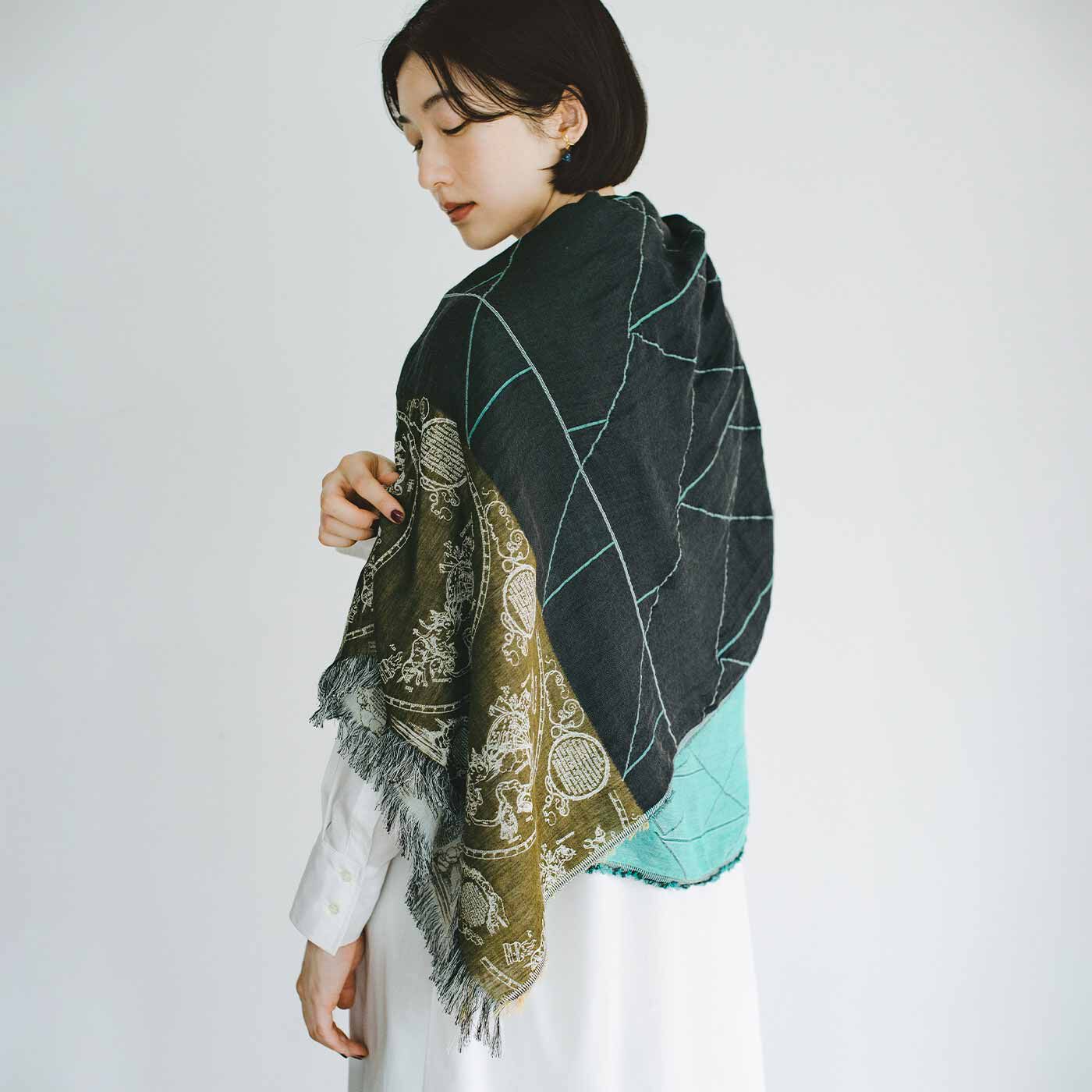 ⑥ 軽くてふんわりな織馬鹿　播州織ストール　ハーフサイズ ⑥ 軽くてふんわりな織馬鹿 播州織ストール ハーフサイズ