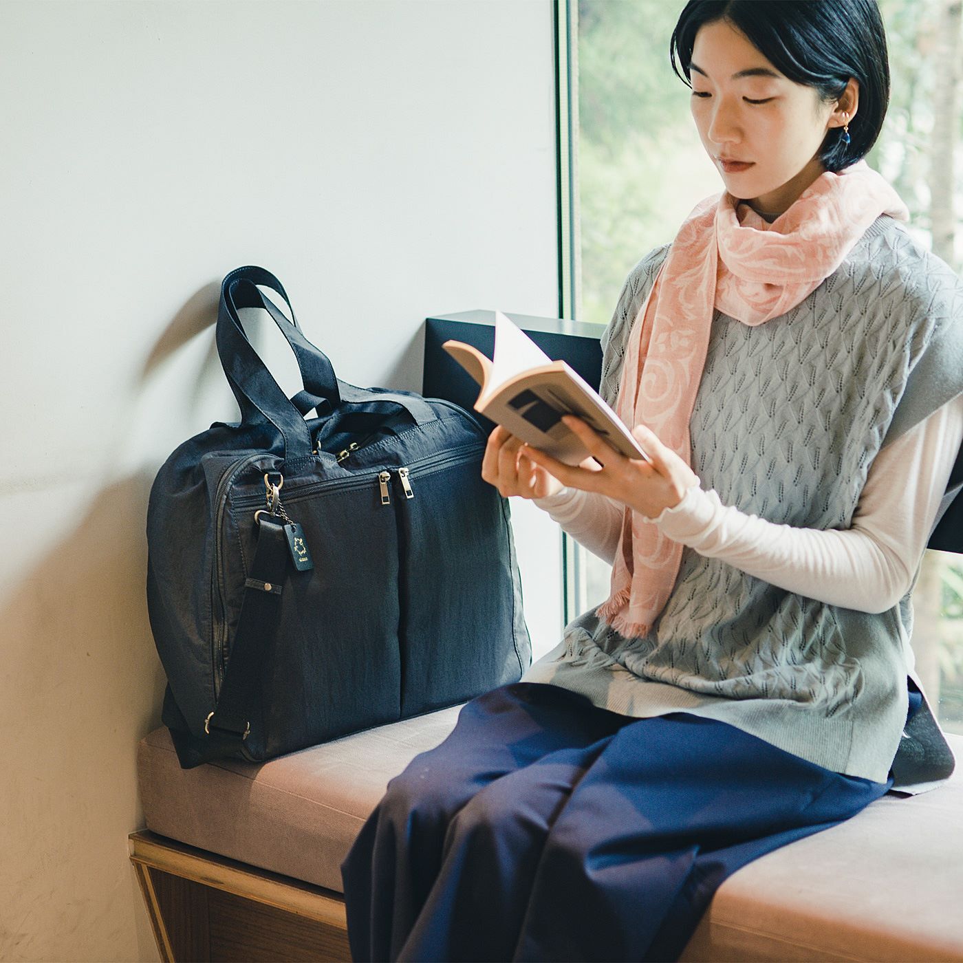 el:ment［エルメント］|el:ment　旅先でも整とんできる　やわらかキャリーオントラベルボストン〈スズ〉