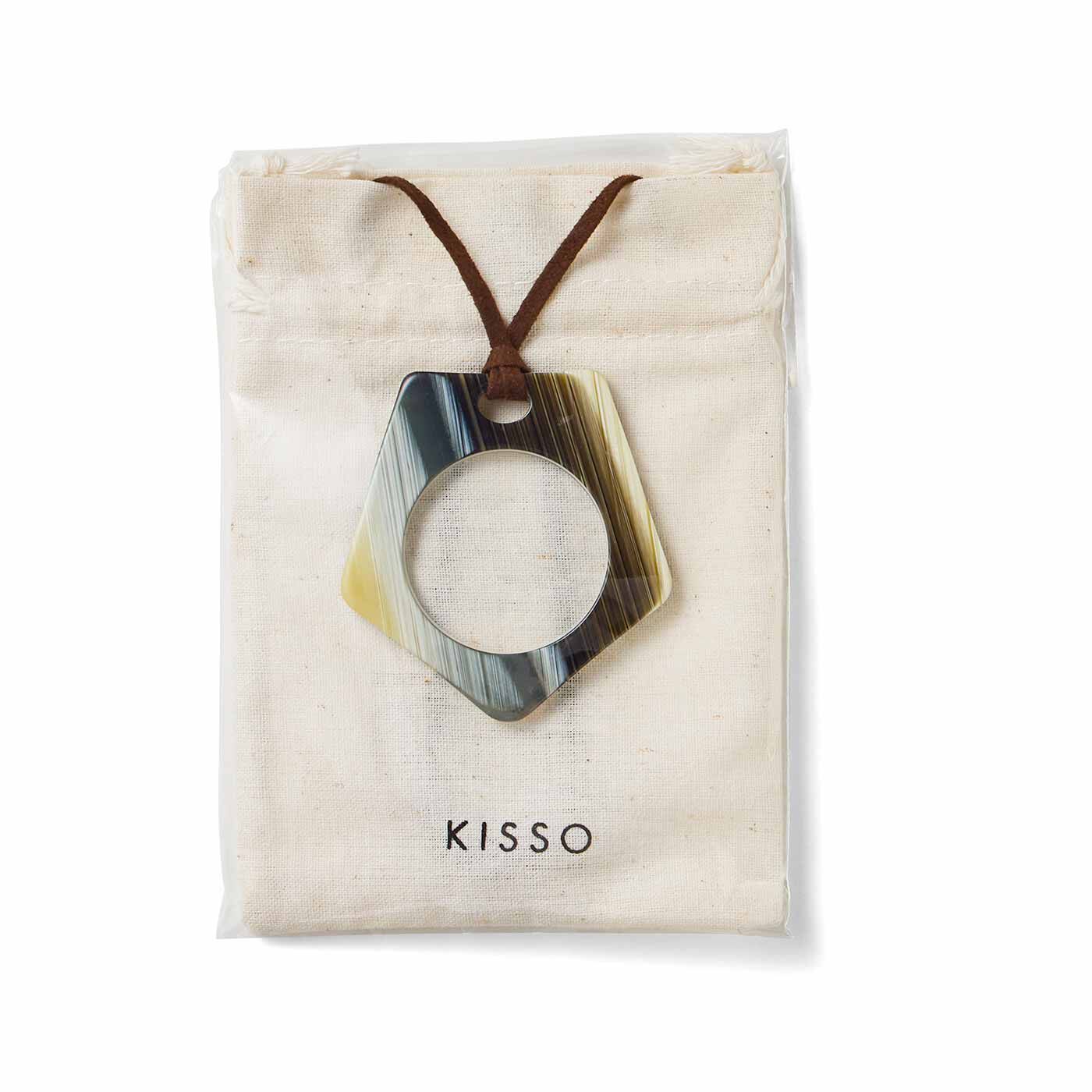 el:ment［エルメント］|el：ment×KISSO 福井・鯖江の眼鏡技術生まれ 装いに華やぎをそえる本格ルーペネックレス〈マーブルブラウン〉|保存袋としても便利で、プレゼントにも喜ばれる、きんちゃく付きでお届け。