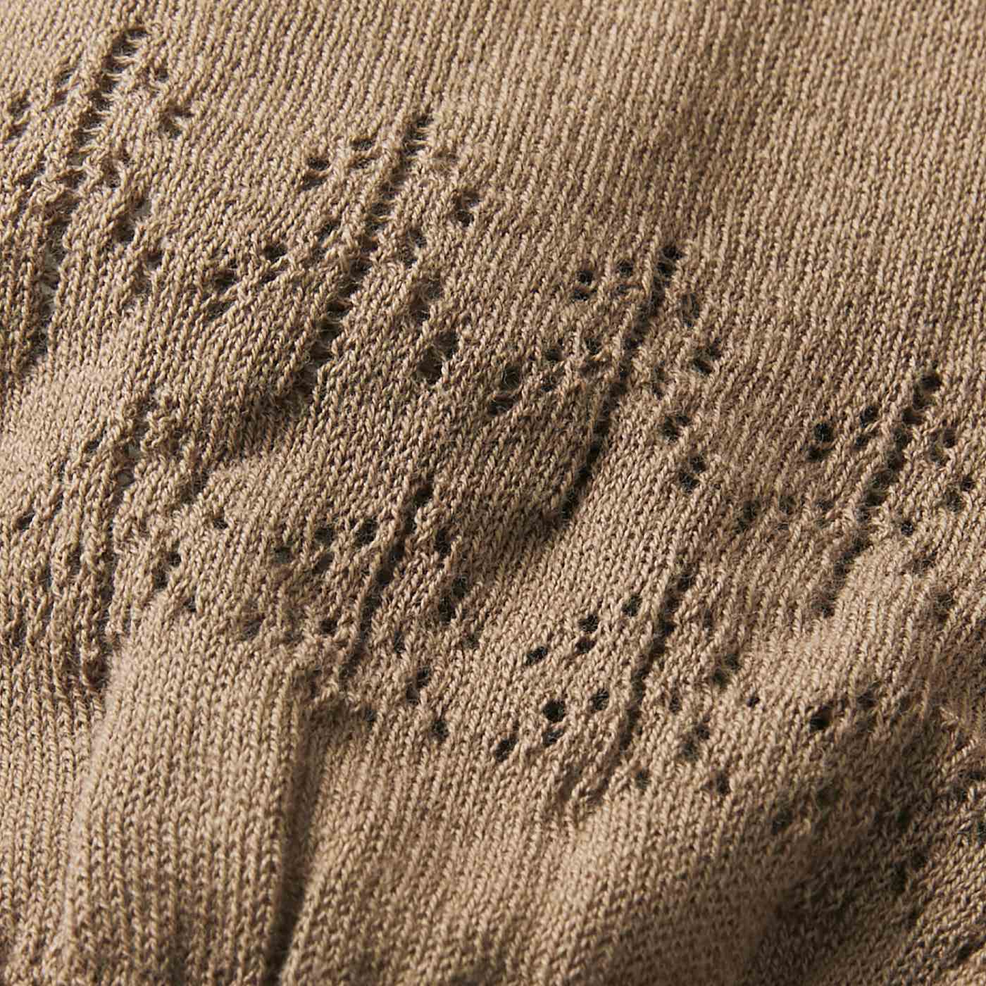 SAANA JA OLLI|サーナ ヤ オッリ　ふんわりガーゼ心地　ホールガーメント（R）で編み立てた　薄手コットン混レギンス|PATTERN／Winter forest2　森をイメージした柄を透かし編みでさりげなく。