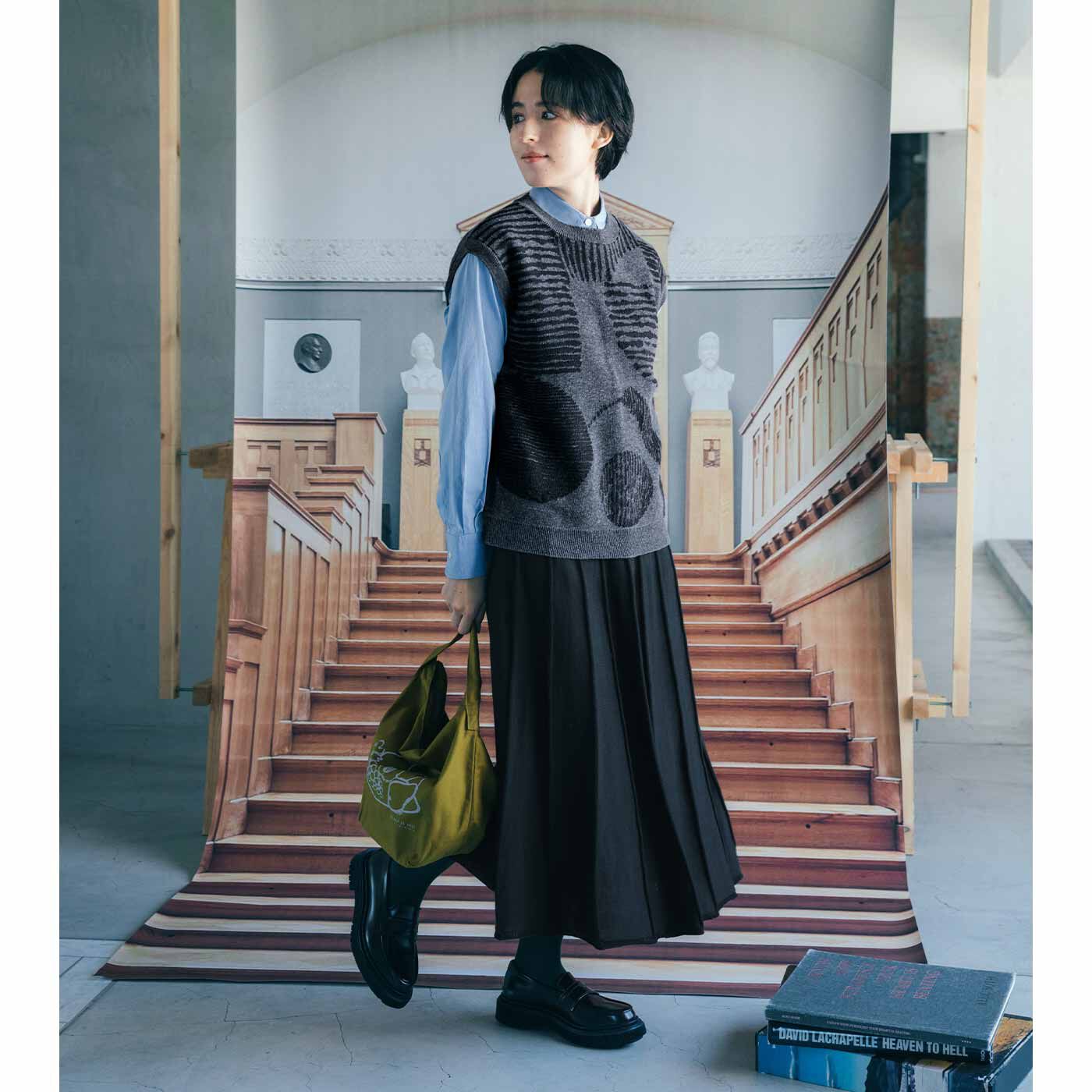 SAANA JA OLLI|サーナ ヤ オッリ ニットの産地富山の技術が光る アートをまとう ふくれ編みコットン混ニットベストの会