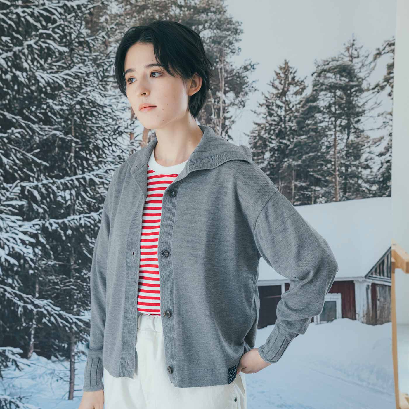 SAANA JA OLLI [サーナヤオッリ]|サーナ ヤ オッリ　重ね着しやすいほどよい厚さ　衿のアレンジを楽しむ　ニットカーディガンの会