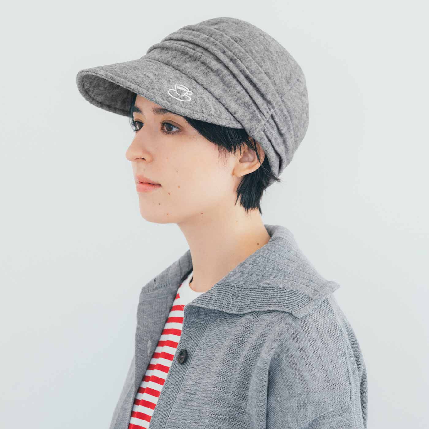 SAANA JA OLLI [サーナヤオッリ]|サーナ ヤ オッリ ふんわりギャザーで包んであたたか 取り外せる耳当て付きキャスケット〈UV対策〉の会|SIDE