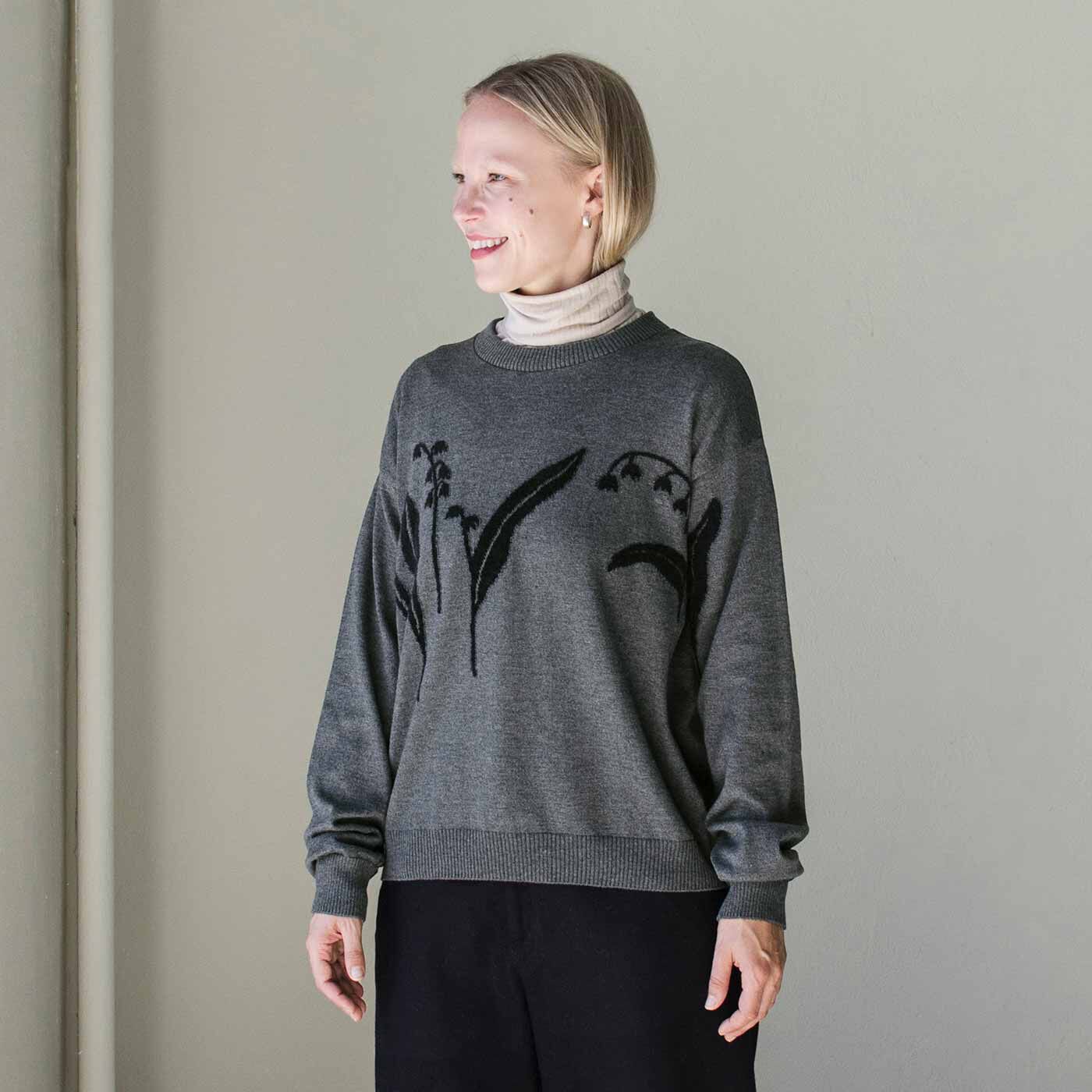 SAANA JA OLLI|サーナ ヤ オッリ フィンランドの自然と遊びごころを胸に オーガニックコットン混 インターシャニットトップスの会|タートルインナーをレイヤードしても。