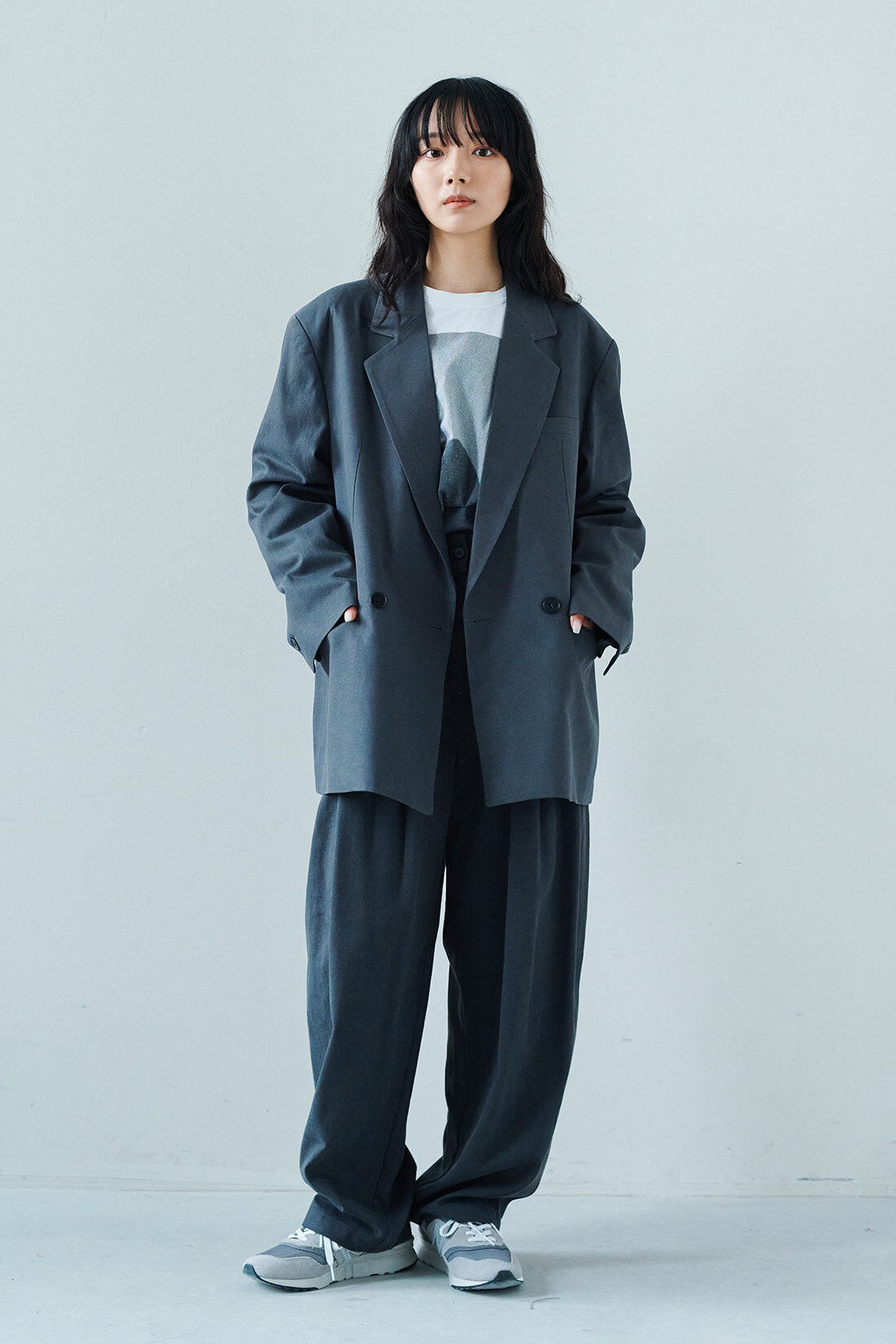 フェリシモファッションニュース|韓国セレクト OVERRICH オーバーサイズダブルジャケット【WEB LIMITED ITEMS】|モデル身長：163cm